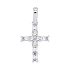 Radiant Baguette Diamond Cross Pendant - 10kt White Gold Women's Symbol of Elegance and Faith - Splendid Jewellery