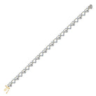 Radiant Black Diamond Heart Link Bracelet in Yellow - Tone Sterling Silver - Splendid Jewellery