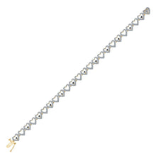 Load image into Gallery viewer, Radiant Black Diamond Heart Link Bracelet in Yellow - Tone Sterling Silver - Splendid Jewellery