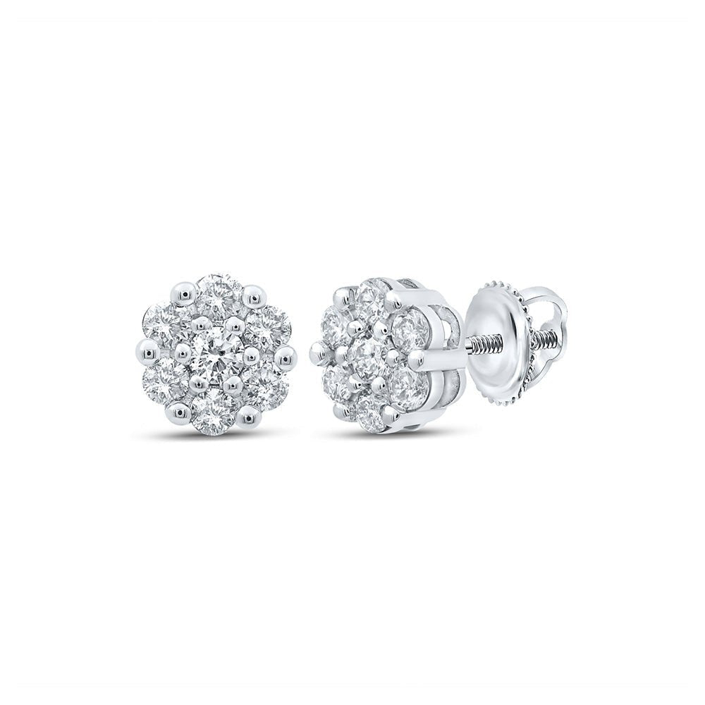 Radiant Blossom Diamond Cluster Earrings - Splendid Jewellery
