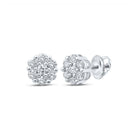 Radiant Blossom Diamond Cluster Earrings - Splendid Jewellery