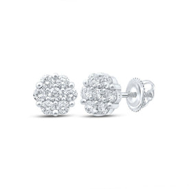 Radiant Blossom Diamond Cluster Earrings - Splendid Jewellery