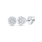 Radiant Blossom Diamond Cluster Earrings in 10kt White Gold - Splendid Jewellery