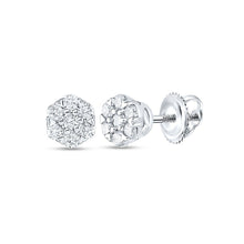 Load image into Gallery viewer, Radiant Blossom Diamond Cluster Earrings in 10kt White Gold - Splendid Jewellery