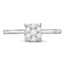 Load image into Gallery viewer, Radiant Blossom Diamond Cluster Ring | 10kt White Gold Womens Round Diamond Flower Cluster Ring 1/4 Cttw | Splendid Jewellery - Splendid Jewellery