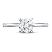 Load image into Gallery viewer, Radiant Blossom Diamond Cluster Ring | 10kt White Gold Womens Round Diamond Flower Cluster Ring 1/4 Cttw | Splendid Jewellery Front View from Splendid Jewellery