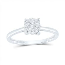Load image into Gallery viewer, Radiant Blossom Diamond Cluster Ring | 10kt White Gold Womens Round Diamond Flower Cluster Ring 1/4 Cttw | Splendid Jewellery - Splendid Jewellery