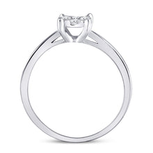 Load image into Gallery viewer, Radiant Blossom Diamond Cluster Ring | 10kt White Gold Womens Round Diamond Flower Cluster Ring 1/4 Cttw | Splendid Jewellery Side View from Splendid Jewellery