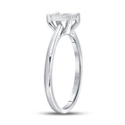 Radiant Blossom Diamond Cluster Ring | 10kt White Gold Womens Round Diamond Flower Cluster Ring 1/4 Cttw | Splendid Jewellery Side View 2 from Splendid Jewellery