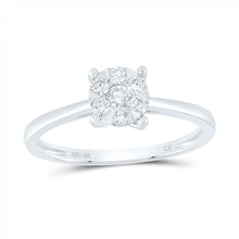 Load image into Gallery viewer, Radiant Blossom Diamond Cluster Ring | 10kt White Gold Womens Round Diamond Flower Cluster Ring 1/4 Cttw | Splendid Jewellery Top View from Splendid Jewellery