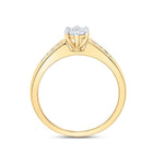 Radiant Blossom Diamond Cluster Ring | 10kt Yellow Gold Womens Round Diamond Flower Cluster Ring 1/4 Cttw | Splendid Jewellery - Splendid Jewellery