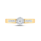Radiant Blossom Diamond Cluster Ring | 10kt Yellow Gold Womens Round Diamond Flower Cluster Ring 1/4 Cttw | Splendid Jewellery Front View from Splendid Jewellery