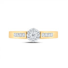 Radiant Blossom Diamond Cluster Ring | 10kt Yellow Gold Womens Round Diamond Flower Cluster Ring 1/4 Cttw | Splendid Jewellery - Splendid Jewellery
