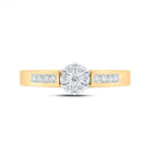 Radiant Blossom Diamond Cluster Ring | 10kt Yellow Gold Womens Round Diamond Flower Cluster Ring 1/4 Cttw | Splendid Jewellery - Splendid Jewellery
