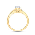 Radiant Blossom Diamond Cluster Ring | 10kt Yellow Gold Womens Round Diamond Flower Cluster Ring 1/4 Cttw | Splendid Jewellery Side View from Splendid Jewellery