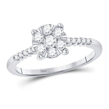 Load image into Gallery viewer, Radiant Blossom Diamond Cluster Ring Top View from Splendid Jewellery