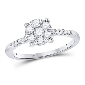 Radiant Blossom Diamond Cluster Ring Top View from Splendid Jewellery