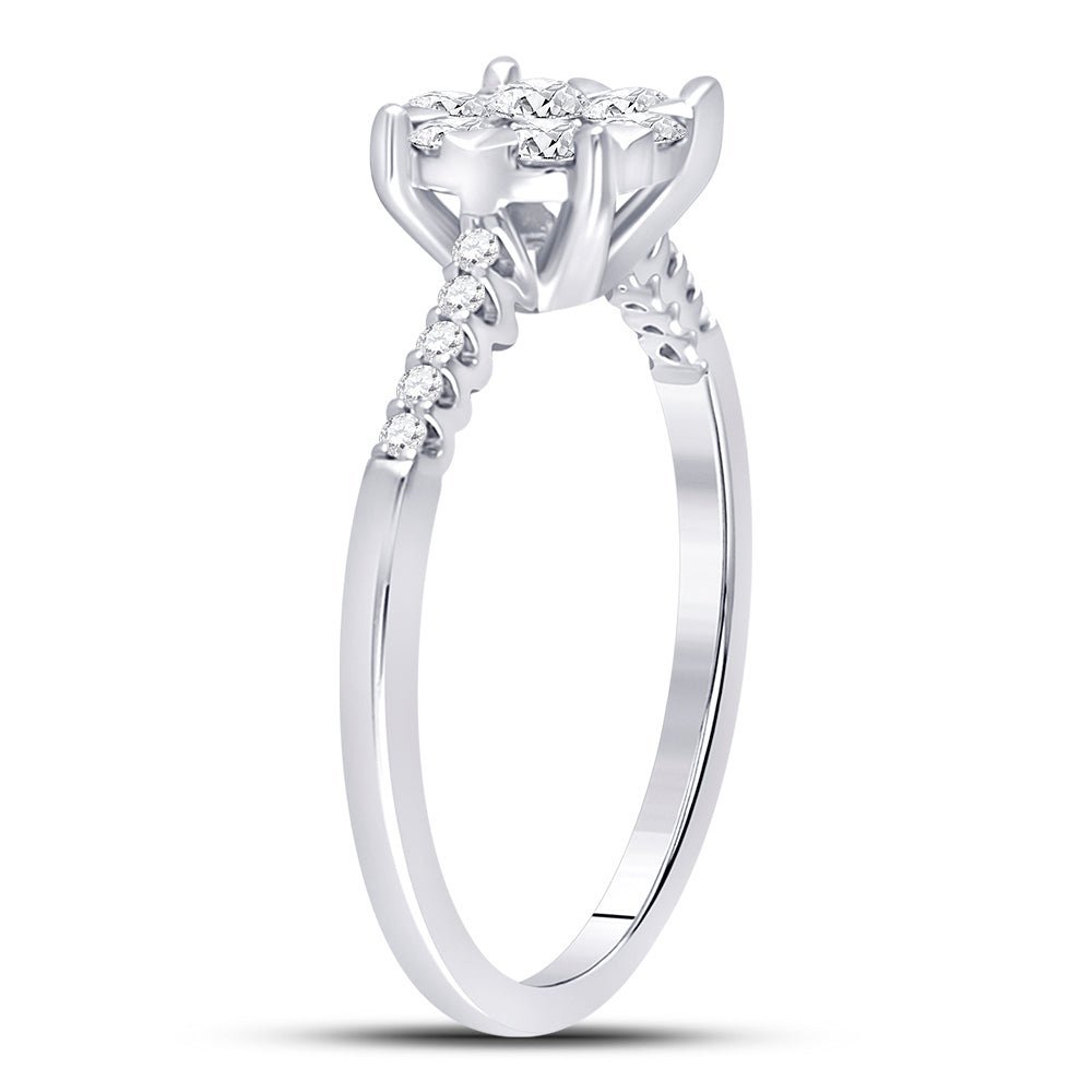 Radiant Blossom Diamond Cluster Ring - Splendid Jewellery
