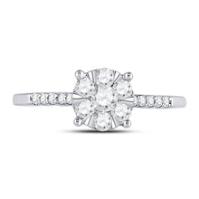 Load image into Gallery viewer, Radiant Blossom Diamond Cluster Ring Front View from Splendid Jewellery