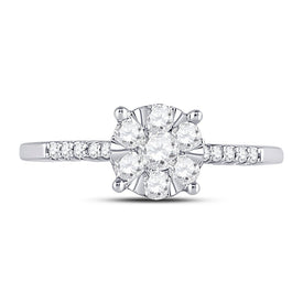 Radiant Blossom Diamond Cluster Ring Front View from Splendid Jewellery
