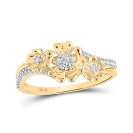 Radiant Blossom Diamond Fashion Ring in 10kt Yellow Gold - Splendid Jewellery