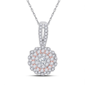 Radiant Blossom Diamond Pendant - Top View