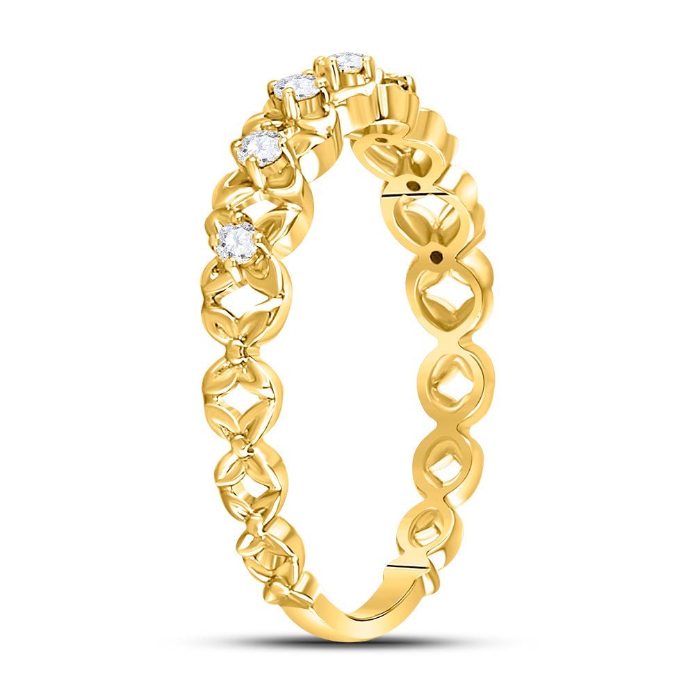 Radiant Blossom Diamond Stackable Band Ring - Splendid Jewellery