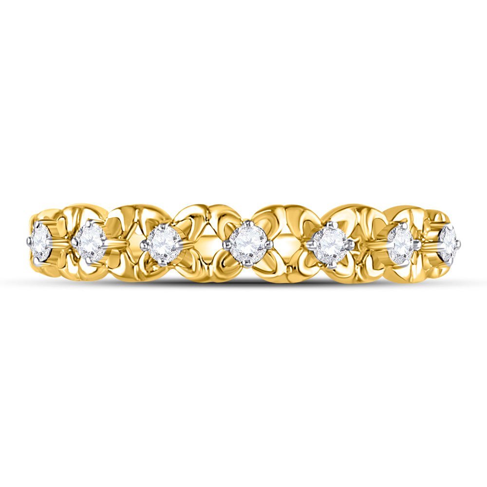 Radiant Blossom Diamond Stackable Band Ring - Splendid Jewellery