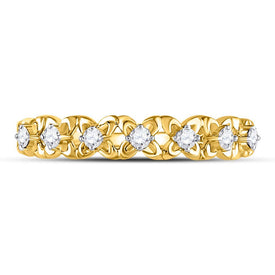 Radiant Blossom Diamond Stackable Band Ring - Splendid Jewellery
