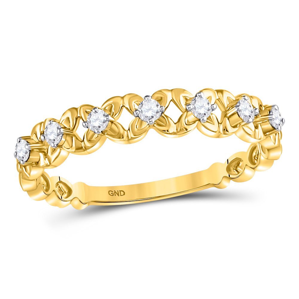 Radiant Blossom Diamond Stackable Band Ring - Splendid Jewellery