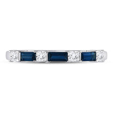 Load image into Gallery viewer, Radiant Blue Sapphire and Diamond Anniversary Band - Splendid Jewellery