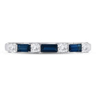 Radiant Blue Sapphire and Diamond Anniversary Band - Splendid Jewellery