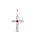 Radiant Blue Sapphire Diamond Cross Pendant - A Symbol of Elegance and Faith - Splendid Jewellery