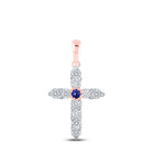 Radiant Blue Sapphire Diamond Cross Pendant - A Symbol of Elegance and Faith - Splendid Jewellery