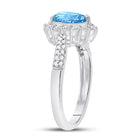 Radiant Blue Topaz Splendor Ring Side view from the 10Kt White Gold Womens Pear Lab Created Blue Topaz Solitaire Ring 2 Cttwpin200265 collection by Splendid Jewellery