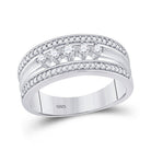 Radiant Brilliance: 10kt White Gold 5 - Stone Diamond Band Ring - Splendid Jewellery