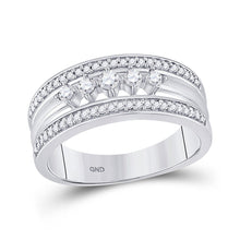 Load image into Gallery viewer, Radiant Brilliance: 10kt White Gold 5 - Stone Diamond Band Ring - Splendid Jewellery