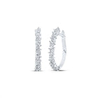 Radiant Brilliance: 10kt White Gold Baguette Diamond Hoop Earrings - Splendid Jewellery