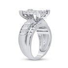 Radiant Brilliance: 10kt White Gold Cluster Diamond Wedding Ring - 1-1/2 Cttw - Alternate view 2 from Splendid Jewellery