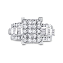 Load image into Gallery viewer, Radiant Brilliance: 10kt White Gold Cluster Diamond Wedding Ring - 1-1/2 Cttw - Alternate view 4 from Splendid Jewellery