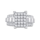 Radiant Brilliance: 10kt White Gold Cluster Diamond Wedding Ring - 1-1/2 Cttw - Alternate view 4 from Splendid Jewellery