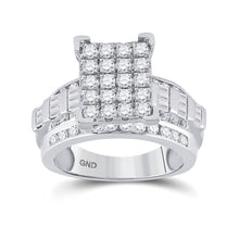 Load image into Gallery viewer, Radiant Brilliance: 10kt White Gold Cluster Diamond Wedding Ring - 1-1/2 Cttw - Alternate view 1 from Splendid Jewellery