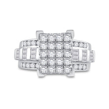 Load image into Gallery viewer, Radiant Brilliance: 10kt White Gold Cluster Diamond Wedding Ring - 1 - 1/2 Cttw - Splendid Jewellery