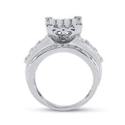 Radiant Brilliance: 10kt White Gold Cluster Diamond Wedding Ring - 1-1/2 Cttw - Alternate view 3 from Splendid Jewellery