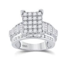 Load image into Gallery viewer, Radiant Brilliance: 10kt White Gold Cluster Diamond Wedding Ring - 1 - 1/2 Cttw - Splendid Jewellery