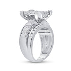 Radiant Brilliance: 10kt White Gold Cluster Diamond Wedding Ring - 1 - 1/2 Cttw - Splendid Jewellery