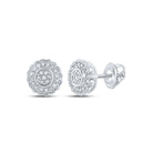 Radiant Brilliance: 10kt White Gold Diamond Cluster Earrings - Splendid Jewellery