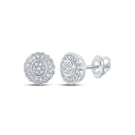 Radiant Brilliance: 10kt White Gold Diamond Cluster Earrings - Splendid Jewellery