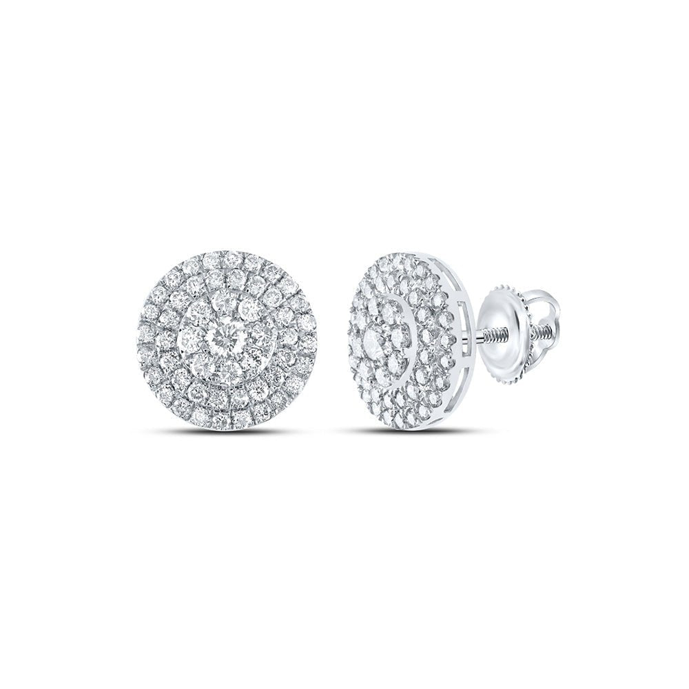 Radiant Brilliance: 10kt White Gold Diamond Cluster Earrings - Splendid Jewellery
