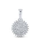 Radiant Brilliance: 10kt White Gold Diamond Cluster Pendant 1/5 Cttw - Splendid Jewellery